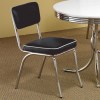 Cleveland Chrome Plated Side Chair with Black Cushion