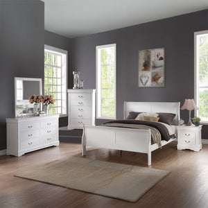 Louis Philippe - Queen Bed - White