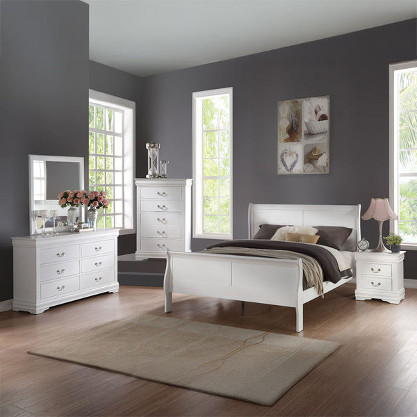 Louis Philippe - Queen Bed - White