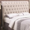 Devon Full Rolled Headboard in Beige Fabric