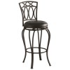 Dining Chairs and Bar Stools 29" Elegant Metal Barstool with Black Faux Leather Seat
