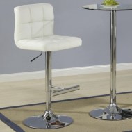 Bar Units and Bar Tables Contemporary Adjustable Cream Stool with Padded Straight Line Back