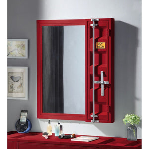 Mirror 5mm Storage: 1 Door, Full-Length Container Lock Shape: Rectangular Orientation: Vertical (Portrait) Metal Frame: Recessed Panels (Cargo Container Panels), Iron Plate (20 x 70mm), MDF<br/><br/><b>Product Features</b><ul><li>Case: 1Pc/1Ctn</li><li>Fi