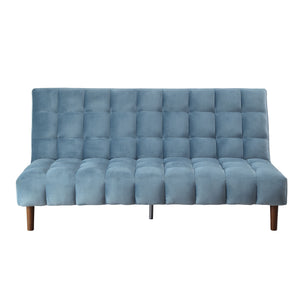 Yolandi - Futon - Teal Velvet & Dark Walnut Finish