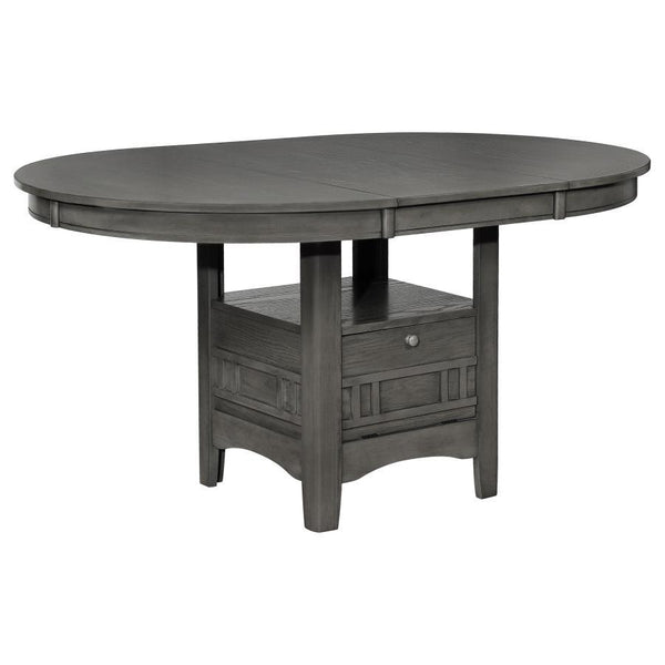 The ultimate in versatility and engaging style, this wood dining table is a perfect centerpiece in a dining room or breakfast nook. The ingenious base features both closed storage and an open shelf, creating opportunities for storage and display. A medium