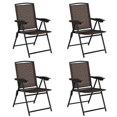 These 4 folding chairs are a good choice for relaxation  rest and entertainment. Â  These folding chairs with rugged frame is rust-proof  which can withstand the toughest weather conditions. Besides  it is with breathable stretch fabric  well ventilated a
