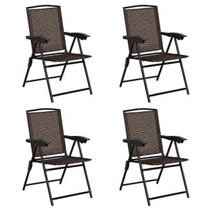 These 4 folding chairs are a good choice for relaxation  rest and entertainment. Â  These folding chairs with rugged frame is rust-proof  which can withstand the toughest weather conditions. Besides  it is with breathable stretch fabric  well ventilated a