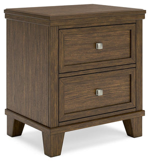 This nightstand is well-suited to everyday living with its expertly balanced approach to style and function. Take the stress out of decoratingâ€”a classic medium brown finish easily pairs with existing furniture pieces. And its timeless design stays in st