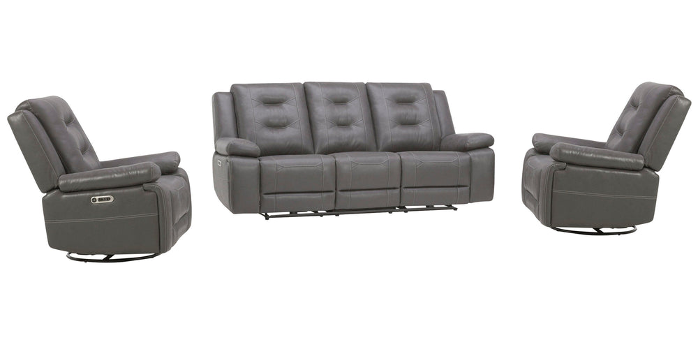 The Caldwell Power Sofa, Loveseat & Recliner in Tahoe Charcoal is perfectly scaled for smaller spaces. Offering a rich Tahoe Charcoal colored high-performance fabric cover, Caldwell features a generously padded arm and USB charging in the easy-to-operate 