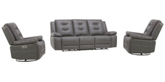 The Caldwell Power Sofa, Loveseat & Recliner in Tahoe Charcoal is perfectly scaled for smaller spaces. Offering a rich Tahoe Charcoal colored high-performance fabric cover, Caldwell features a generously padded arm and USB charging in the easy-to-operate 