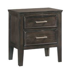 The Andover Two Drawer Wood Nightstand in Nutmeg Brown combines durability, functionality, and timeless style, making it a perfect addition to any bedroom. Expertly crafted from solid Rubberwood, manufactured woods, and wood veneers, this nightstand is bu