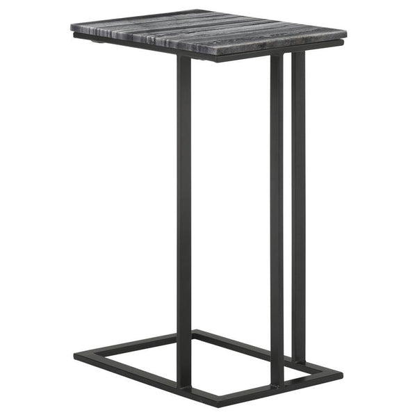 Vicente - Marble Top C-Shaped Sofa Side Table - Gray