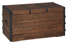 Wooden it be nice? This vintage-inspired trunk is the ideal accent piece for your urban oasis, modern farmhouse or contemporary cottage. Need more convincing? This handsome storage piece does double duty as a casually cool coffee table.<br><br><b>Addition