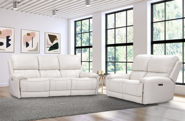 Empire - Power Reclining Sofa And Loveseat - Verona Ivory