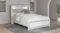 The epitome of fashion-forward design, this queen upholstered bookcase bed is a beautiful blend of comfort and luxury. Shiny chrome-tone accents, a pearlized finish and button-tufted upholstery bring a glam touch to the richly rustic appearance. Remote-co