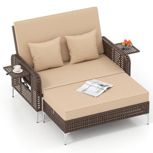 4-level adjustable backrest satisfies multiple relaxing demands<br>Heavy-duty metal frame with adjustable foot pads for strong support<br>Both the loveseat and ottoman can withstand 800 lbs heavy weight<br>Soft cushions and pillows for ultimate coziness<b