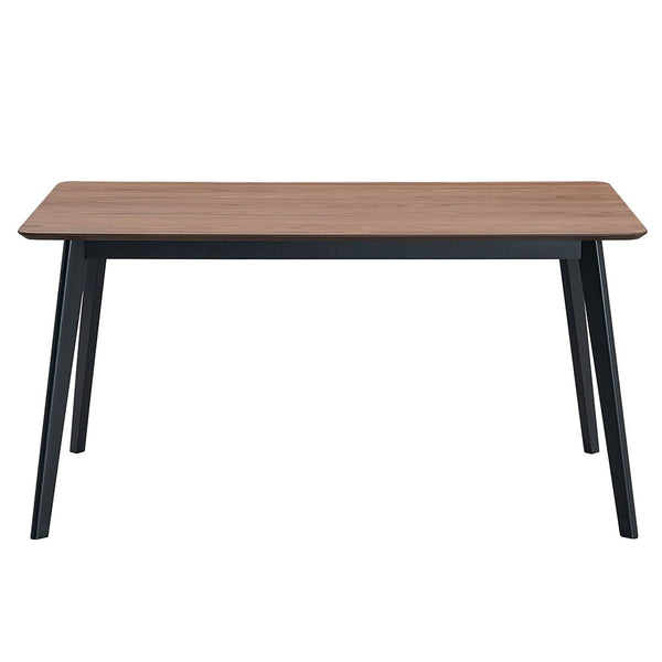  brings a contemporary touch to any dining space. The walnut table top offers a warm