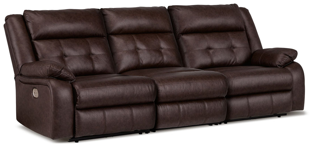 Elevate the everyday with this power reclining sectional sofa. With easy one-touch reclining and spacious seating, the piece offers relaxation and unparalleled coziness. Its faux leather upholstery is comfortably practical and beautifully enhanced with st