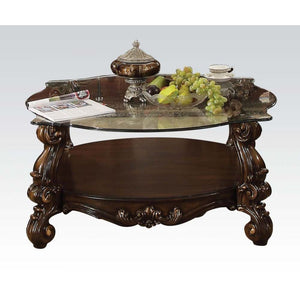 Versailles - Coffee Table - Cherry Oak & Clear Glass