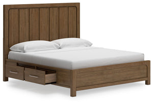 Cabalynn - Light Brown - California King Panel Bed With Storage