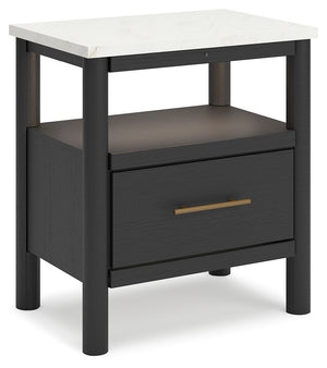 Cadmori - Black / White - One Drawer Night Stand