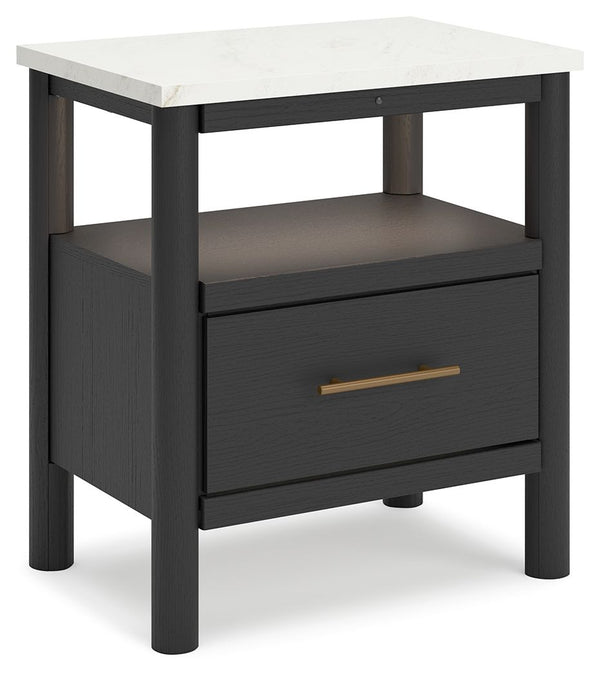 Cadmori - Black / White - One Drawer Night Stand
