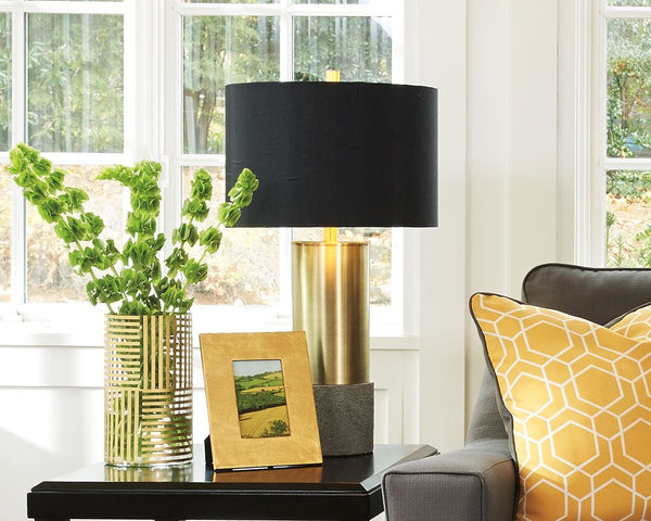 Jacek - Gray / Brass Finish - Metal Table Lamp (Set of 2)