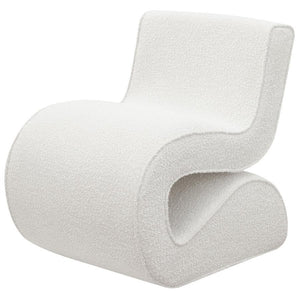Ronea - Boucle Upholstered Armless Curved Chair - Cream