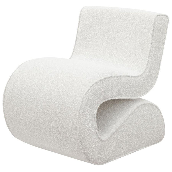 Ronea - Boucle Upholstered Armless Curved Chair - Cream