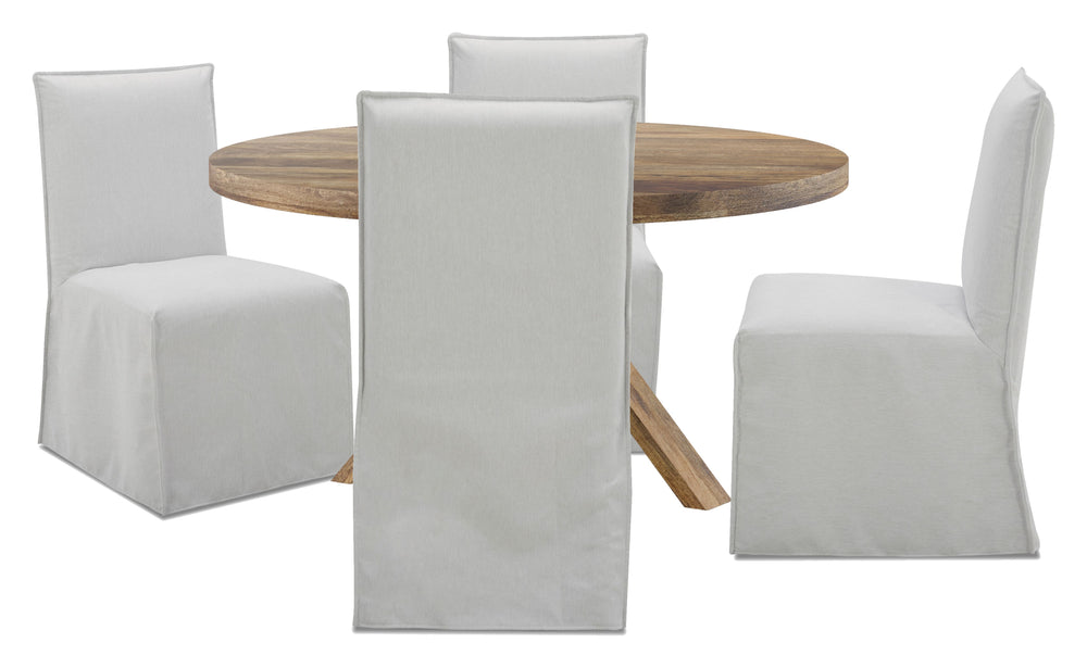 Bring a touch of global-inspired elegance to your dining room with the 60 Inch Round Dining Table. This handcrafted table is made from solid mango, giving it a unique aesthetic with natural variations of color, wood grain, and knots. The round table is pa