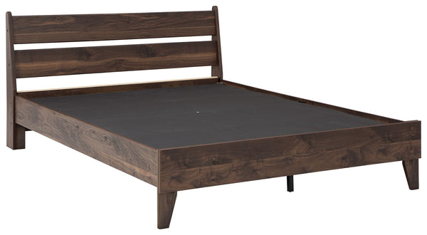 Calverson - Mocha - Queen Panel Platform Bed