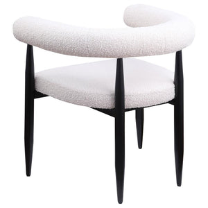 Dunmore - Boucle Upholstered Dining Arm Chair (Set of 2) - Cream