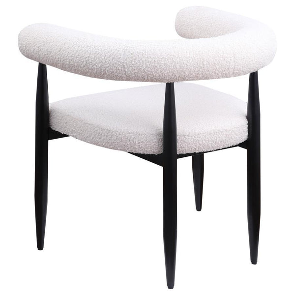 Dunmore - Boucle Upholstered Dining Arm Chair (Set of 2) - Cream