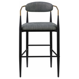 Tina - Fabric Upholstered Bar Chair (Set of 2) - Dark Gray