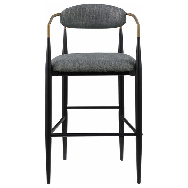 Tina - Fabric Upholstered Bar Chair (Set of 2) - Dark Gray