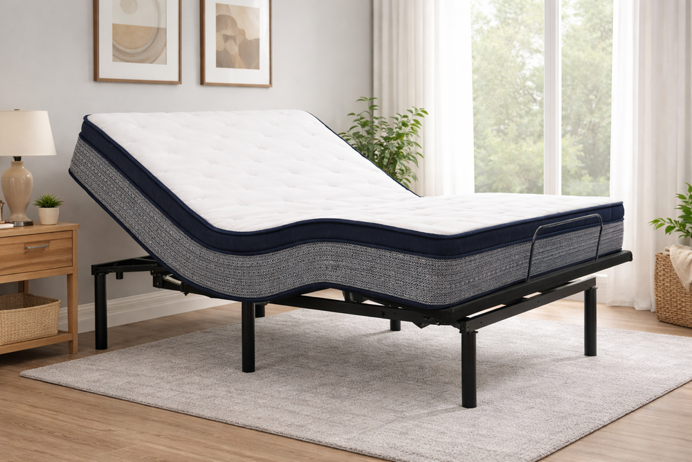 14" Hybrid Cooling Queen Mattress + Head & Foot Powerbase