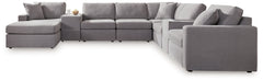 Looking cool and contemporary is great. But when it comes down to it, youâ€™re all about low-maintenance lounging. With the performance fabric on this sectional with chaise, cleaning spills is a breeze. Its customizable modular design caters to your ever-
