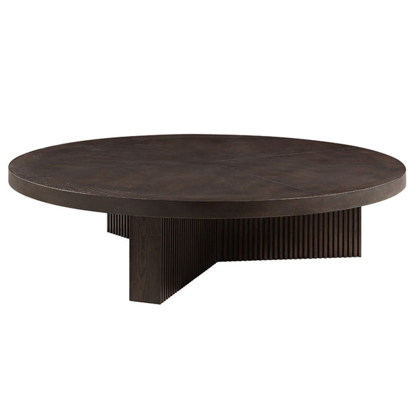  exudes a blend of contemporary elegance and robust functionality. Featuring a fixed wooden table top and a round