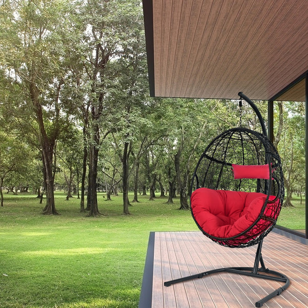 Rugged frame ensure the stability<br>Combined with non-slip pads for increased stability<br>Comfortable pillow and cushion are included for enhanced comfort<br>Safety hook and hanging chain provide better balance<br>Widely used indoor or outdoor<br>Relax 