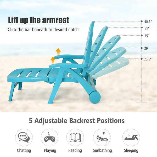 This is our outdoor chaise lounge which will be a great shining point to your outdoor living space. Â  It is perfect for a nap  relaxing and relieving your pressure. High back with 5 adjustable positions  you can adjust the height of the back as you like.