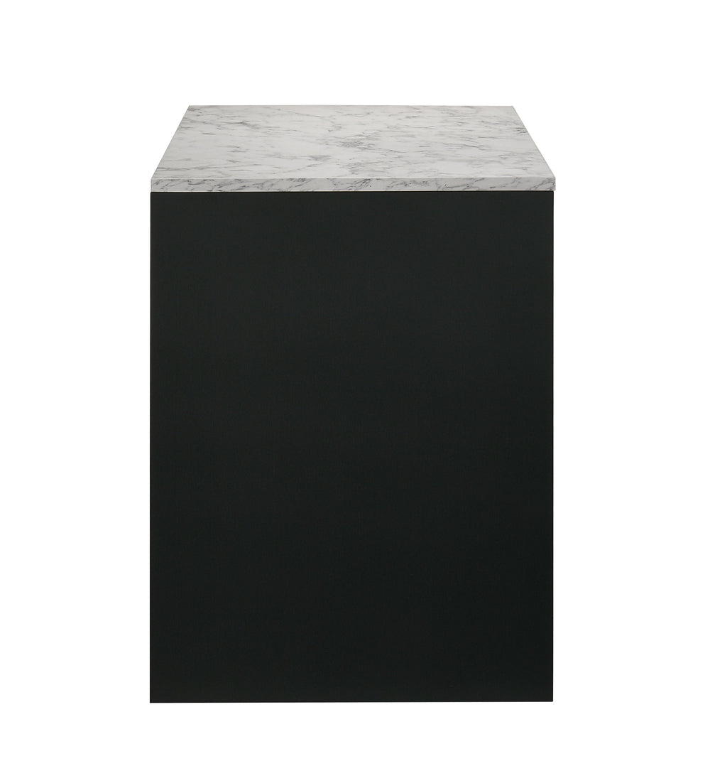 Redefine your workspace with this striking and sophisticated piece, designed for those who appreciate modern elegance and functionality. Featuring a bold, black base paired with a stunning marble-inspired surface, this sleek workstation makes a powerful s
