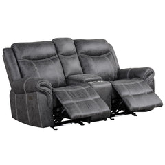Zubaida - Power Motion Loveseat With USB - Dark Gray Polish Microfiber<br/><br/><b>Product Features</b><ul><li>Seat Construction: Pocket Coil</li><li>Tight Seat & Back Cushion</li><li>KD Back</li><li>Power Motion</li><li>USB Port Included</li><li>Sofa & L