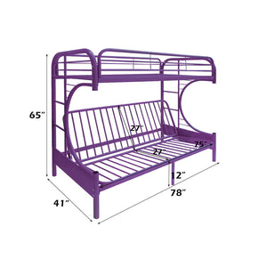 Eclipse - Twin Over Full Over Futon Bunk Bed - Purple