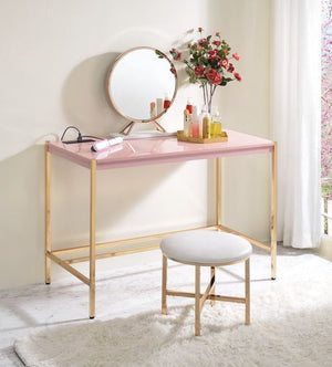 Midriaks - Writing Desk - Pink & Gold Finish