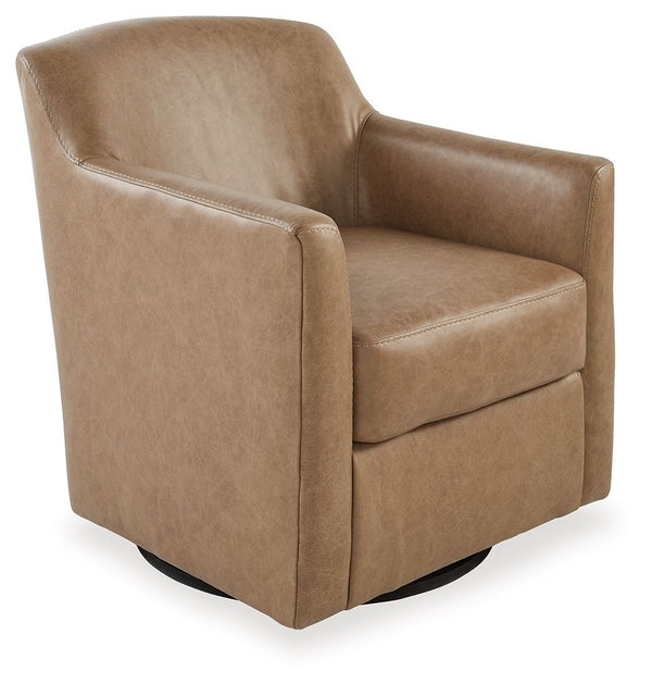 The classic leather club chairâ€”reimagined with todayâ€™s sensibilities in mind. Beautifully scaled, amply padded and streamlined for a contemporary feel, this swivel accent chair is a versatile performer. Plus a mix of real leather and expertly matched 