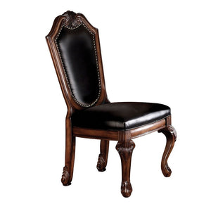 Chateau De Ville - Side Chair (Set of 2) - Black PU & Cherry