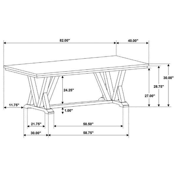 Cornelia - Rectangular Dining Table - Coastal Gray