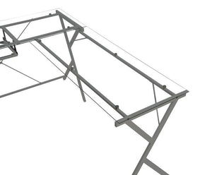 Dazenus - Desk - Clear Glass & Silver Finish - 28"