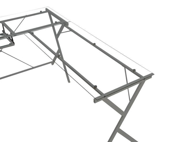 Dazenus - Desk - Clear Glass & Silver Finish - 28"