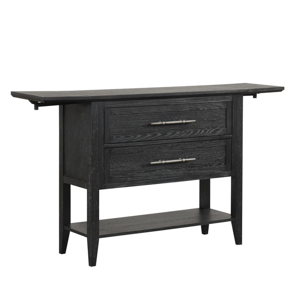 The Sable Crest Drop Leaf Server is a versatile and durable piece designed to enhance both the style and functionality of your dining space. Built from solid Rubberwood and premium engineered woods, and finished with real Oak wood veneers, it offers the l